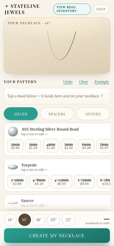 Current Stateline Jewels custom necklace Design Studio